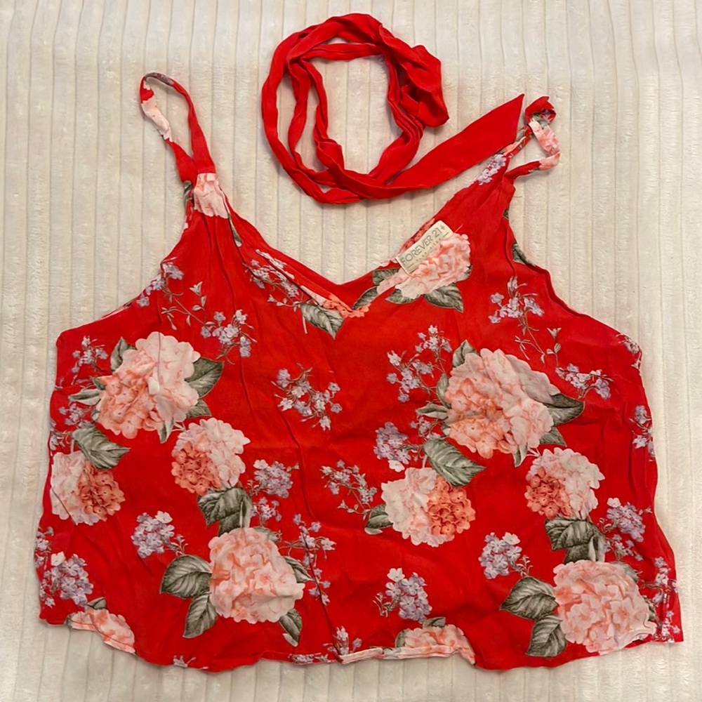 Forever 21+ Red Floral Blouse